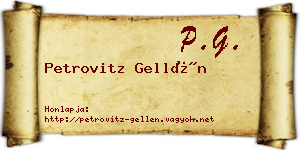 Petrovitz Gellén névjegykártya